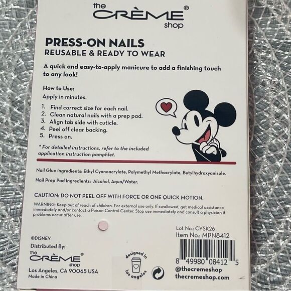 The Crème Shop Disney Mickey Mouse Press On Nails NWT - Picture 5 of 6